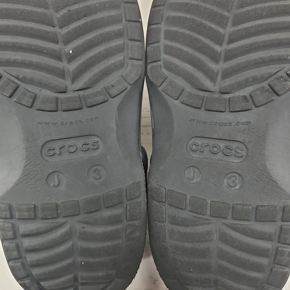 Crocs Baya Clogs Juniors J3 Unisex Black Gray Camouflage Slip On Sandals Shoes